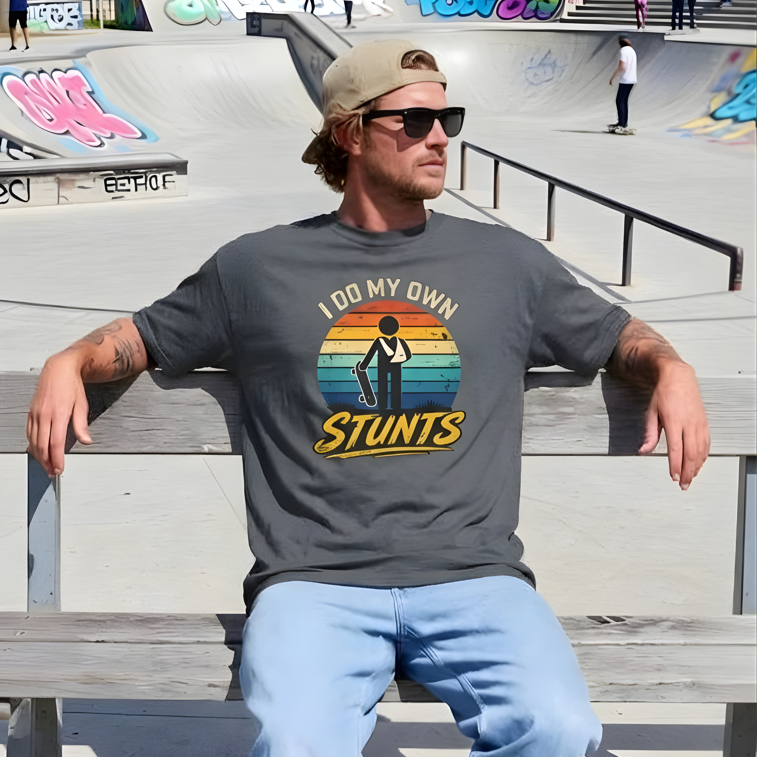 Funny Skateboard Graphic Tee - Unisex Softstyle Cotton