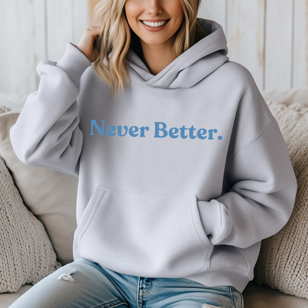 Positive Vibes Ash Gray Hoodie – Unisex Heavy-Blend Sweatshirt