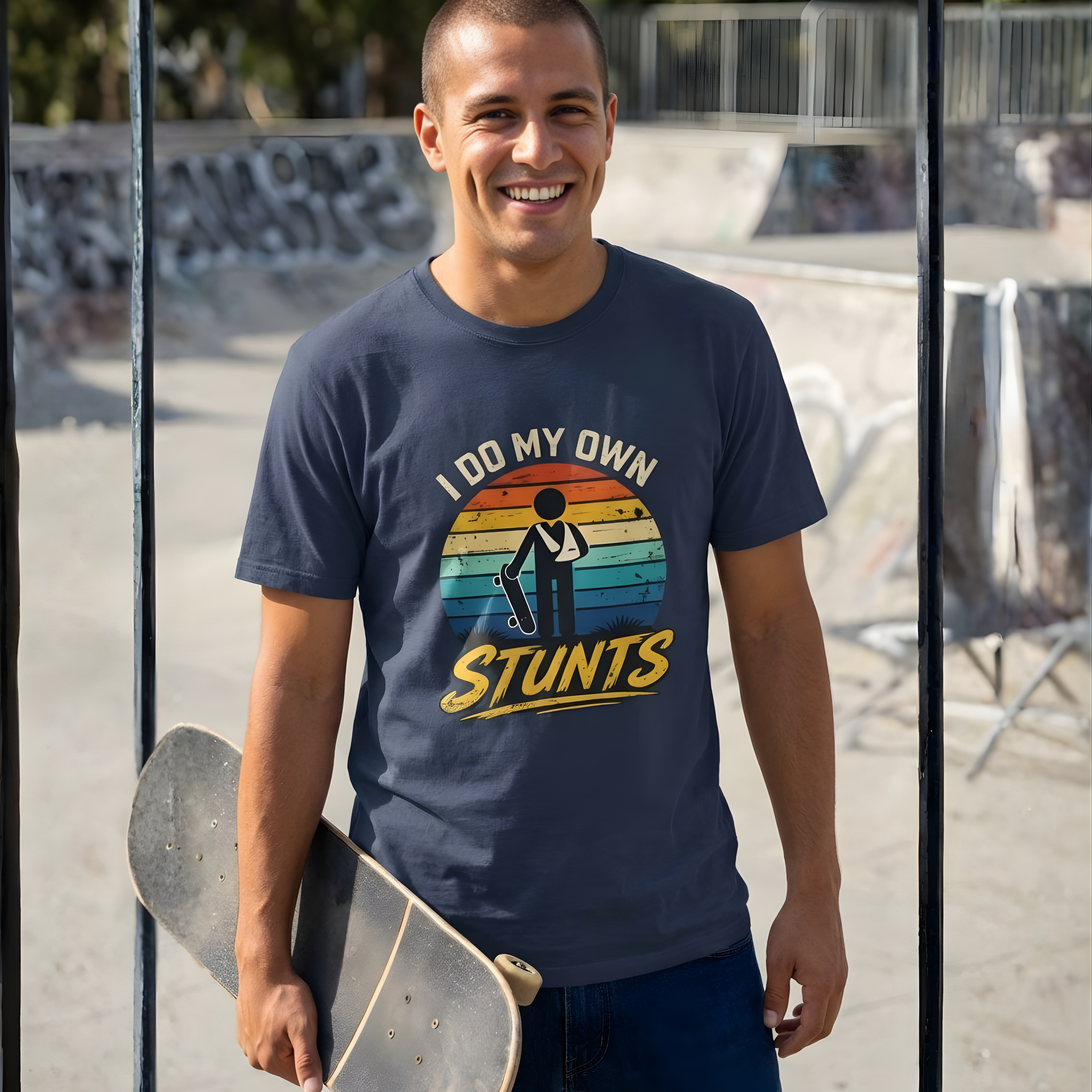 Funny Skateboard Graphic Tee - Unisex Softstyle Cotton