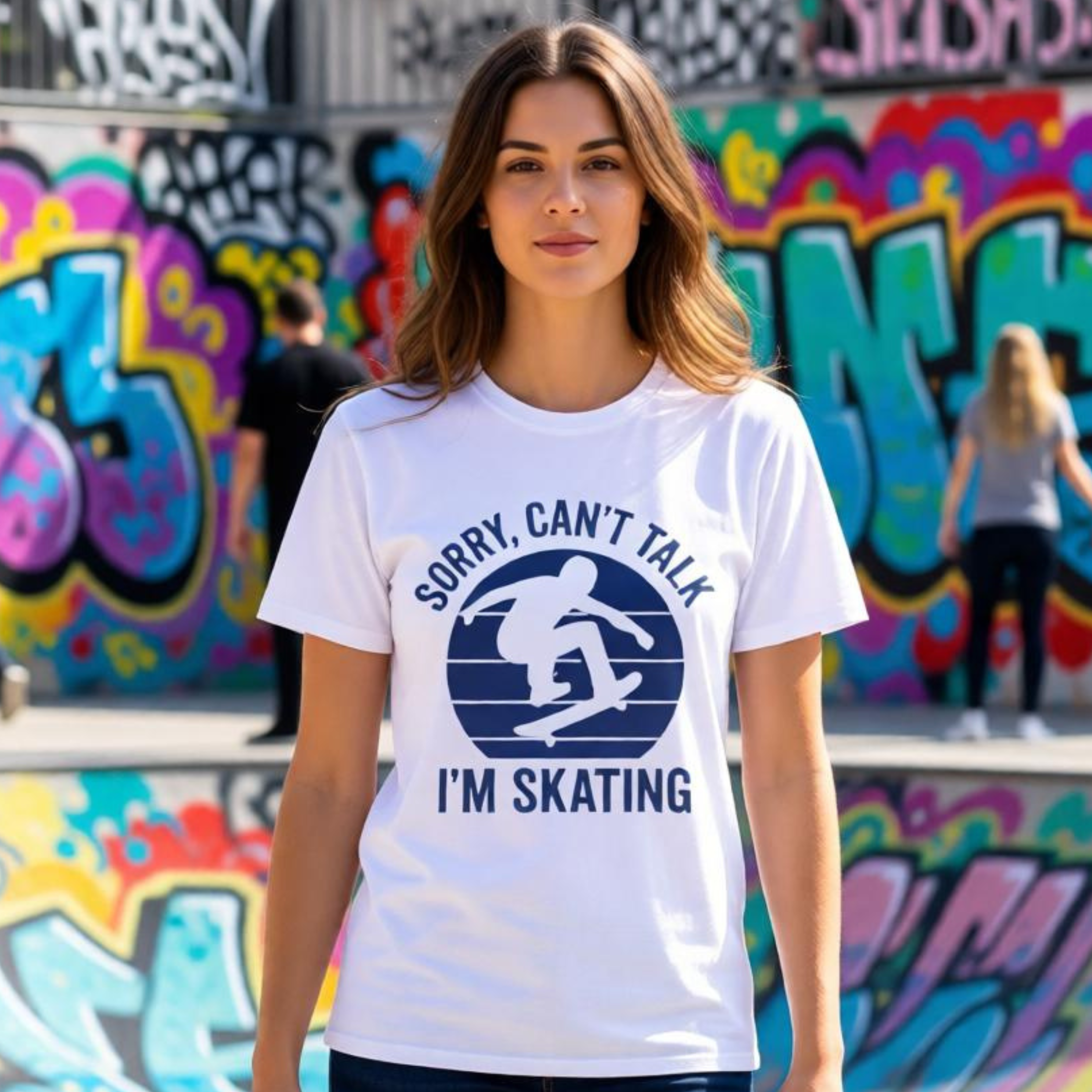 Skateboard T-Shirt — "Sorry, Can't Talk I'm Skating" Graphic Tee