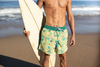 Men's Mid-Length Swim Shorts with Starfish Print Swim Trunks for Men