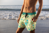 Men's Mid-Length Swim Shorts with Starfish Print Swim Trunks for Men